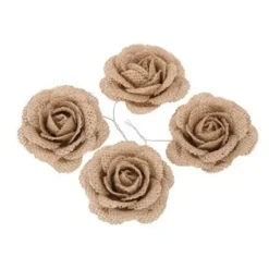 Online Rose En Jute Pour Deco De Table Mariage X 4 Pi Ces Theme Jute