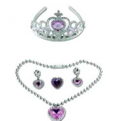 Hot Set Bijoux Princesse Diad Me Cha Ne Boucle D'Oreilles Rose Theme Deco Princesse