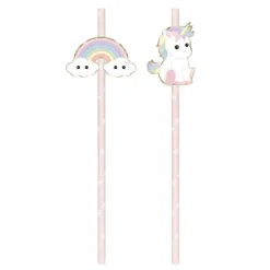 Clearance Set De 10 Pailles Roses Baby Licorne Theme D Co Baby Shower