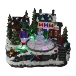 Badaboum Village De Noel Musical Fontaine 11 Led Discount